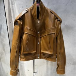 Grained Leather Jacket Ladies Biker Leather Coat Detachable Sleeve Bomber in Sheepskin H021