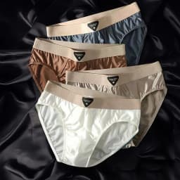 Men's Ice Silk Boxer Briefs 4-Pack Soft Smooth Daily Wear Shorts Multiple Colors Flat Corner Underwear