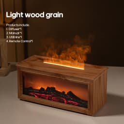 Simulated Fireplace Flames Aroma Diffuser Aromatherapy Ultrasonic Air Humidifier Sprayer Remote Controls/Essential Oil Set