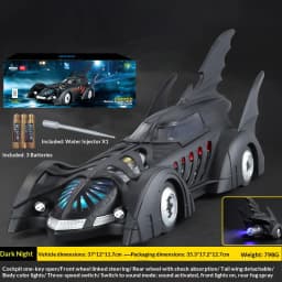 1:18 Cool Batmobile alloy model toys, exquisite desktop ornaments, cool sound and light spray, Christmas gifts