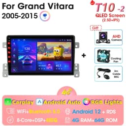 2 Din Android 12 Car Radio For Suzuki Grand Vitara 3 2005-2012 2013 2014 2015 Stereo Multimedia Video Player Navigaion Carplay