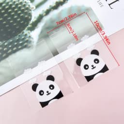 50pcs Self-Adhesive Bags Transparent Cute Panda Self-Adhesive Bags for DIY Jewelry Display Handmade Cookies Candy Packaging