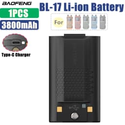 Original Baofeng UV-17 Pro GPS Li-ion Battery 3800mAh Battery Type-C Charging For UV-17 Max UV-17L UV17 Pro V1 V2 Walkie Talkie