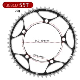 VXM Bicycle Double Chainring 130BCD 39T 53T 42T 55T 46T 56T Road Bike Crankset Riding Disc Aluminum Chainwheel Folding Bike Disc