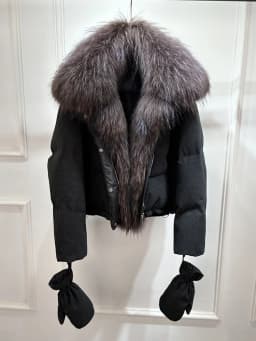 2026 Luxury Winter 90% White Duck Down Wool Blends Jacket Women Real Natural Huge Fox Fur Thickened Warm Puffer Wool Down Coat