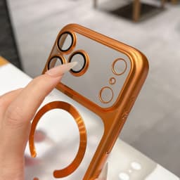Luxury Matte Plating for Magsafe Case for iPhone 18 17 Pro Max 16 15 Hard Shockproof Lens Film Translucent Cover for iPhone Air