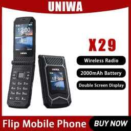 NEW UNIWA X29 Flip Mobile Phone GPRS Big Push-Button Clamshell Cellphone Phone Senior Dual Sim Support MP3 MP4 2.1BT FM