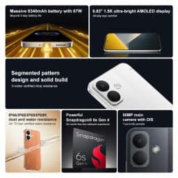 POCO X8 Global Version 5G Smartphone Snapdragon 6s Gen 4 8340mAh Battery 67W 6.83" 1.5K Display 50MP Camera NFC Cellphone