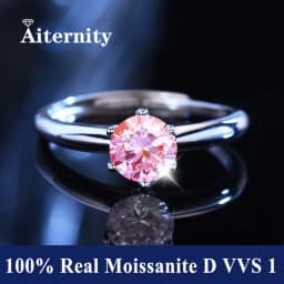 Classic 6 Prong Diamond Ring D Color 1ct Moissanite VVS Round Cut Lab Diamond Ring for Women Engagement Wedding Band Jewelry