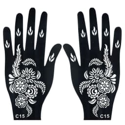 Pattern Tattoo Stencils for Women Hollow Henna Flower Tattoo Stencils for Hand Fingers Reusable Tattoo Templates Tattoo Tools
