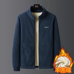 Mens Wool Liner Jackets New Winter Men Thicken Jacket Fleece Warm Stand Collar Men Outdoor Coats Casual Long Sleeve Outwear 5XL