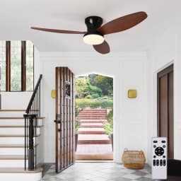 Ceiling Fan with Light 3 Colors, 6 Speeds, Timing, Ceiling Fan with Remote Control 3 Blades for Kitchen Bedroom Dining Room