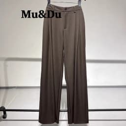 2026 Fall Winter Elegant Gray Suits Pants for Women Office Lady High Waist Wide Leg Fashion Trousers with Pockets Black Pant