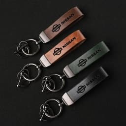 Luxury Genuine Leather Keychain Car Key Ring Holder Jewelry Custom Gift For Nissan X-trail Qashqai Juke Rogue Altima Leaf Car