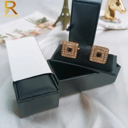 1pc Quality Mens Cufflinks Package Casket Black Leather Cufflinks Jewelry Storage Organizer Gift Box Case Holder