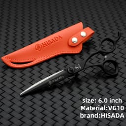 HISADA Hairdressing Scissors Black Suit 6.0 6.5 7.0 Advanced Black Coating Scissors, VG10 Steel Professional Hairdressing Scisso