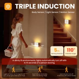 2/4/6/8PCS Rechargeable Motion Sensor Night Light, 3 Modes Adjustable Brightness Magnetic Stick-On LED Lamp 1500mAh Wall Light for Hallway Stair Bedroom Wardrobe