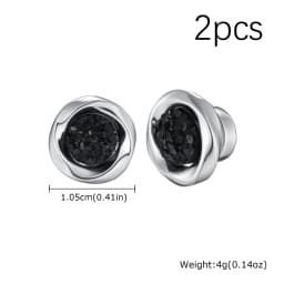 Punk Round Zircon Magnetic Ear Studs Clips Non Piercing Stainless Steel Small Earrings for Women Men Fashion Jewelry 