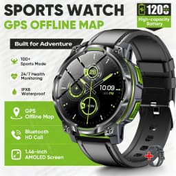 Men Military Built-in GPS Smart Watch Offline Map Navigation 1200mAh Battery Altimeter Compass Sports Watch For iOS Android 2026