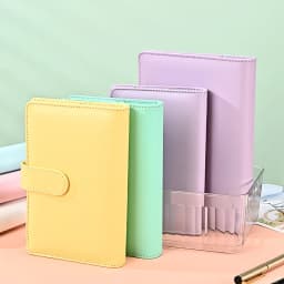A6/A5 Macaroon 18 Colors PU Leather DIY Binder Photocards Collect Book Diary Agenda Planner Cover Album Stationery