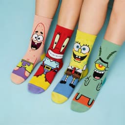 Funny Yellow Sponge Cartoon Square Anime Character Octopus Tentacles The Crab Boss Socks Men Women Breathable Cotton Stockings