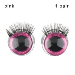 1Pair 20MM Plastic Doll Safety Eyes 3D Glitter Eyeballs With Eyelash For Crochet Toys Puppet Amigurumi Dolls Accessories