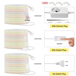 220V COB LED Strip Light With Switch/Dimmer Plug Super Bright 288LEDs/M IP65 3000K 4000K 6000K High Quality Indoor Outdoor Decor