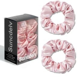 2PCS 100% Natural Silk Solid Color Hair Ties High Quality Hair Scrunchies Women Big Hairbands Hair Accessories 22Momme
