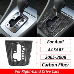 For Audi A4 S4 B7 2005-2008 Car Accessories Real Carbon Fiber Gear Shift Panel Set Cover Trim Interior Sticker Modification