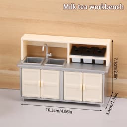 1:12 Dollhouse Miniature Beverage Shop Workbench Simulation Blender Coffee Grinder Toaster Oven Ice Cream Machine Model DIY Toys
