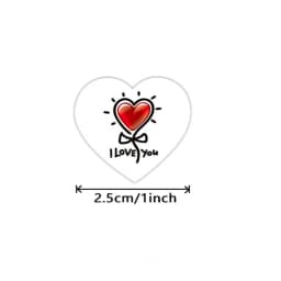 50-500 Labels Love Rainbow Sticker Heart Shape Scrapbooking Gift Packaging Party Wedding Valentine's Day Stationery Sticker