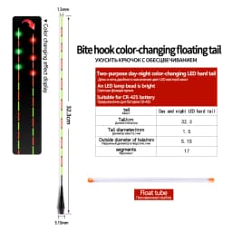 1PC Gravity Sensor Fiberglass Tail+1 Tube Luminous LED Light DIY Optical Tackle Ocean Fishing Tools Tackle Accessories