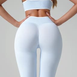 Women's Seamless Gym Solid Color Sports Pants White Edge Waist Tight High Waist Hip Lifting Yoga Pants Running Exercise Pants