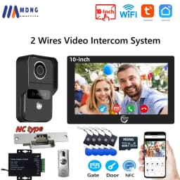 10 Inch Tuya Smart Wifi Video Intercom Doorbell with Electric Strike Lock 1080P 2 Wires Video Doorphone System Wireless for Home