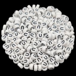 7mm 50Pcs Acrylic 26 English Letter Flat Round Beads Black on white DIY Crafts Necklace Bracelet Pendant For Jewelry Making