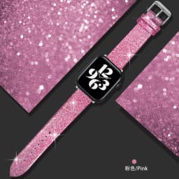 Glitter strap For Apple Watch Ultra 49mm Band 44mm 40mm 41mm 42mm 38mm 45mm leather loop bracelet iWatch Series 8 7 6 5 4 3 SE