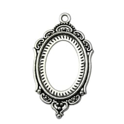 10pcs 18x25mm Inner Size Antique Silver Plated 31 Styles Cameo Cabochon Base Setting Charms Pendant Necklace Findings