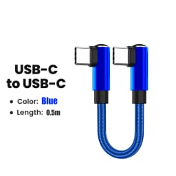 66W 0.25/0.5m Double Elbow Type C Cable Fast Charging USB C to USB C Cable for iPhone15 16 Samsung OPPO Short Data Wire