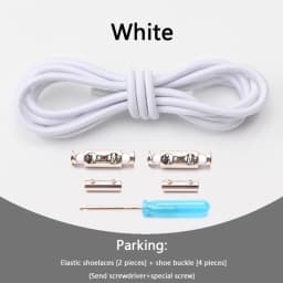 1 Pair No Tie Shoelaces For Sneakers Elastic Shoelace Metal Spring Lock Man And Woman Shoe Accessories Lazy Shoe Laces 100cm