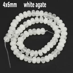 44 Types White Chalcedony Jade Agate Bead Natural Stone Rondelle Cube Faceted Loose Beads for Jewelry Making Bracelets Accessory