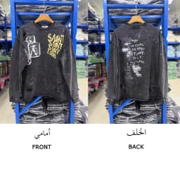 Washed Heavy Duty Spray Dirty Vintage Large Size round Neck Sweatshirt Trendy Casual Loose Fit Long Sleeve Printed Streetwear