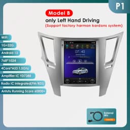 9.7inch 2 DIN Android 13 Car Radio for Subaru Outback Impreza Legacy 2009-2014 Multimedia Stereo Vertical Screen Carplay 360Cam