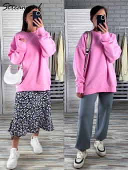 Oversized Sweatshirt Green Mint Women Basic Long Sleeve Tops Boyfriend Pink Loose Pullovers Women Sweatshirts No Hood Cotton