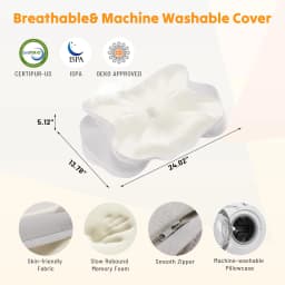 JHK 1 Pack Ergonomic Cooling Cervical Pillow Memory Foam Pillow for Neck Pain Relief Foam Bed Pillow with Cooling Washable Cover Pillowcase
