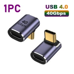 USB 4.0 40Gbps Adapter 90 Degree Right Angle Type C Male to Female Adapter 100W Fast Charging For Laptops Macbook USB C Adapter