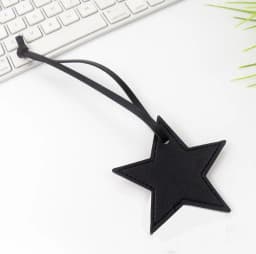 Free initials five pointed star leather luggage pendant star pu leather pendant bag pendant gift leather buckle keychain