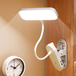 USB Rechargeable Clip-on LED Desk Lamp, Eye-Caring Reading Light for Students, Dorm Bedroom Desk Study Office Portable Lamp