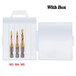 M3 M4 M5 M6 M8 M10 Tap Drill Bits 1/4 Hex Shank Machine Hand Taps Titanium Coated HSS Drilling Tap Bits Thread Screw Tools