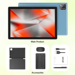 BAKEN 10-inch Android 15 tablet, quad-core processor, 12GB (3+9 expansion) RAM + 64GB storage, 5G WiFi, 1280*800 dual cameras