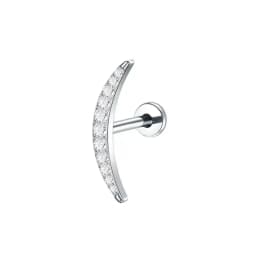 ASTM F136 Titanium Labret Helix Piercing 16/18G Internal Thread Curved Lugs Flat Tragus Conch Piercing G23 Titanium Body Jewelry
